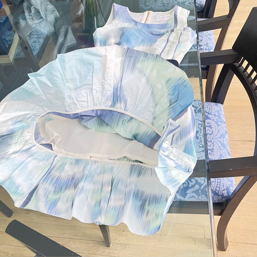 Emilio Pucci Abstract Blue and Cream Dress - Picture 3 of 6